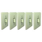 Kit 5 Pulsador Pial Minuteria 2a Cor Cinza 250v C/ Placa