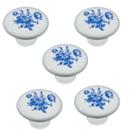 Kit 5 puxador italy line ceramica il7068 estampa azul antigo Kit 5 puxador italy line ceramica il7068 estampa azul antigo