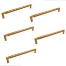 Kit 5 puxador móveis zigrinato il1780 192mm bronze esc ( dourado )