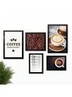 Kit 5 Quadros Cantinho do Café Placas Decorativas Cozinha Espresso Yourself