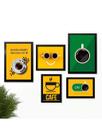 Kit 5 Quadros Cantinho do Café Placas Decorativas Cozinha Morning