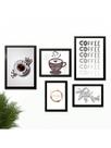 Kit 5 Quadros Cantinho do Café Placas Decorativas Cozinha
