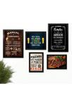 Kit 5 Quadros Decoração Placas Area de Churrasco Cerveja Marcas Bar Buteco Bebidas Whiskys Vinhos 60
