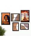 Kit 5 Quadros Decorativos Paris Amor Mulher