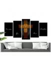 Kit 5 Quadros Decorativos Sala Quarto Leão Família Fé Amor Gratidão