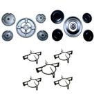 Kit 5 Queimadores + Grade Cooktop Fischer 5 Bocas Tripla Chama
