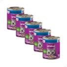 Kit 5 Ração Úmida para Gatos Adultos WHISKAS Lata Patê 290g Sabor:Frango