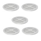 Kit 5 Ralo Grelha Chuveiro Branco 150mm Plástico Reforçado