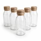 Kit 5 Recipientes de Vidro 100ml com Tampa Artesanato Sisal