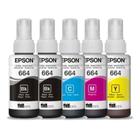 KIT 5 REFIL TINTA ORIGINAL COMPATIVEL PARA T664 L110 L200 L365 L495 e mais... BMCY