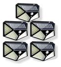 Kit 5 Refletor 100 Led Placa Solar Resistente Prova Dágua