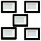 Kit 5 refletor de led slim 100w 6500k branco frio ip66 biv ctb