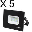 Kit 5 refletor de led slim 10w 6500k branco frio ip65 biv galaxy