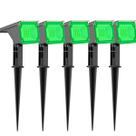 Kit 5 Refletor Ecoforce Solar 6 Led 50x Mais Forte Colorida Verde Branco Quente Azul Vermelho Spot Jardim Chão Parede Luminária
