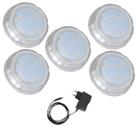 Kit 5 Refletor Hiper Led 6W Branco Policarbonato + Fonte 3A