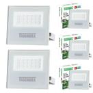 Kit 5 Refletor Holofote Taschibra Led Tr Slim 20w Verde Prova Da água Ip65 Branco Bivolt