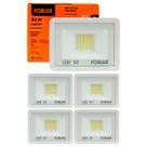 Kit 5 Refletor Led 30W 6500K Branco Bivolt Foxlux