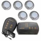 Kit 5 Refletor LED Piscina RGB 9W Inox + Central Compacta. Kit 5 Refletor LED Piscina RGB 9W Inox + Central Compacta.