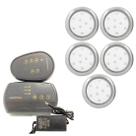 Kit 5 Refletor LED Piscina RGB 9W Inox + Central Compacta
