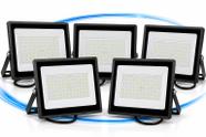 Kit 5 Refletores LED 150W Bivolt 6500K IP66 Alumínio Preto Ultra Fino Kit 5 Refletores LED 150W Bivolt 6500K IP66 Alumínio Preto Ultra Fino