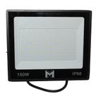 Kit 5 Refletores LED 150W IP66 Bivolt Ultra Fino 6500K Alumínio Preto Maxxy LED