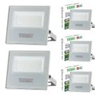 Kit 5 Refletores Taschibra Led TR Slim 50W Verde Branco Bivolt
