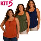 Kit 5 Regata Feminina Viscolycra Soltinhas Sortidas