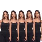 Kit 5 Regatas de Alcinha Canelada Feminina Lisa Blusa Blusinha Básica Treino Academia