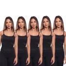 Kit 5 Regatas De Alcinha Canelado Lisa Básica Feminina