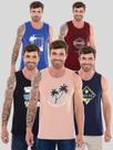 Kit 5 Regatas Estampadas Básicas 100%Algodão Verão 2025