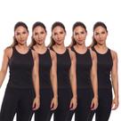 Kit 5 Regatas Nadador Canelada Feminina Lisa Blusa Blusinha Básica Treino Academia