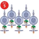 Kit 5 Registro Gás Regulador Botijão 504/1 1KG/H Aliança