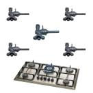 Kit 5 Registro Válvula Ramal Fogão Cooktop 5 Bocas Infinity Mesa Inox 23678 Fischer Original