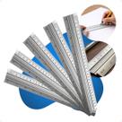 Kit 5 Régua De Alumínio 30cm Para Escola Escritório Trabalho