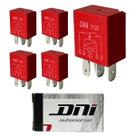Kit 5 Relé Auxiliar Mini 4 Terminais 12 Volts 40 Amperes