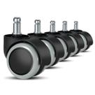 Kit 5 Rodinha Silicone 75mm Cadeira De Escritório Anti-risco