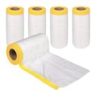 Kit 5 Rolo Filme Plástico Protetor Fita Crepe Mascaramento Salva Pintura Obra Cobre Tudo 110cm x 20m