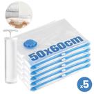 Kit 5 Saco a Vácuo Hermético para Roupas Toalhas Edredom com Bomba