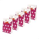 Kit 5 Sacolas De Papel Para Presente Alça Vazada Lembrancinha Aniversário Personalizada 18x23cm