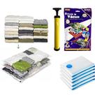 Kit 5 Sacos 60X80cm a Vácuo + Bomba Manual Roupas Viagem Organização Compacta Kit 5 Sacos 60X80cm a Vácuo + Bomba Manual Roupas Viagem Organização Compacta