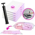 Kit 5 Sacos a Vacuo Com Bomba de Ar Organizador de Guarda Roupa Armário Closet Mala Viagem