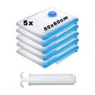 Kit 5 Sacos À Vácuo Organizador De Roupas 50x60cm + Bomba