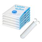 Kit 5 Sacos À Vácuo Organizador Vacuum Bag 40x50cm + Bomba