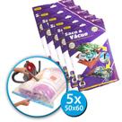 Kit 5 Sacos À Vácuo Viagem Cobertor Roupa Guardar 50x60cm impermeável Reutilizável Organizador