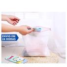 Kit 5 Sacos De Lavar Protetor Lingerie Roupa Íntima Tecido Delicado Tela Papa Bolinha Organizador 30x40cm