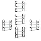 Kit 5 Sapateira Multiuso 4 Andar Black Quarto Sapato Calçado Estante Organizador Movel Apartamento