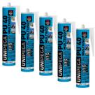 Kit 5 Selantes PU40 Unipega 360g Branco Vedação Multiuso Kit 5 Selantes PU40 Unipega 360g Branco Vedação Multiuso