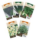 Kit 5 Sementes Temperos Ervas Aromáticas Para Hortas E Mudas