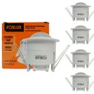 Kit 5 Sensor de Presença Teto Embutir Foxlux