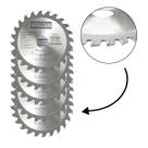 Kit 5 Serras Circular ECO Wídea Dentes de Metal Duro e Resistente 110mm x 20mm Alto Rendimento para Madeira 24 Dentes